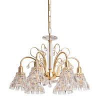 Vencha Lighting-Asfour Crystal Chandeliers-031-(B) 20" 6 Light - Chrome / Gold